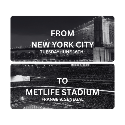 ROUND TRIP BUS TO METLIFE STADIUM | 11 AM JUNE 16TH | FIFA 2026