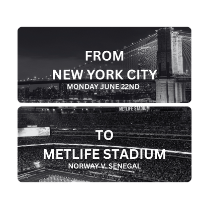 ROUND TRIP BUS TO METLIFE STADIUM | 4 PM JUNE 22ND | FIFA 2026